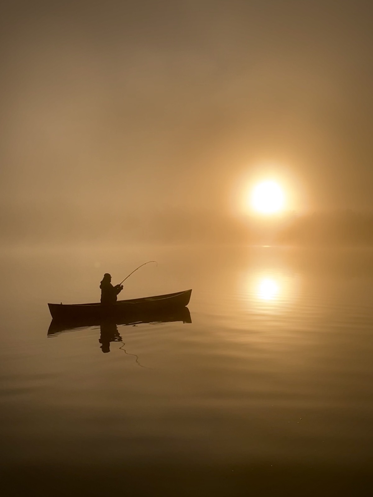 Canoe at dusk.