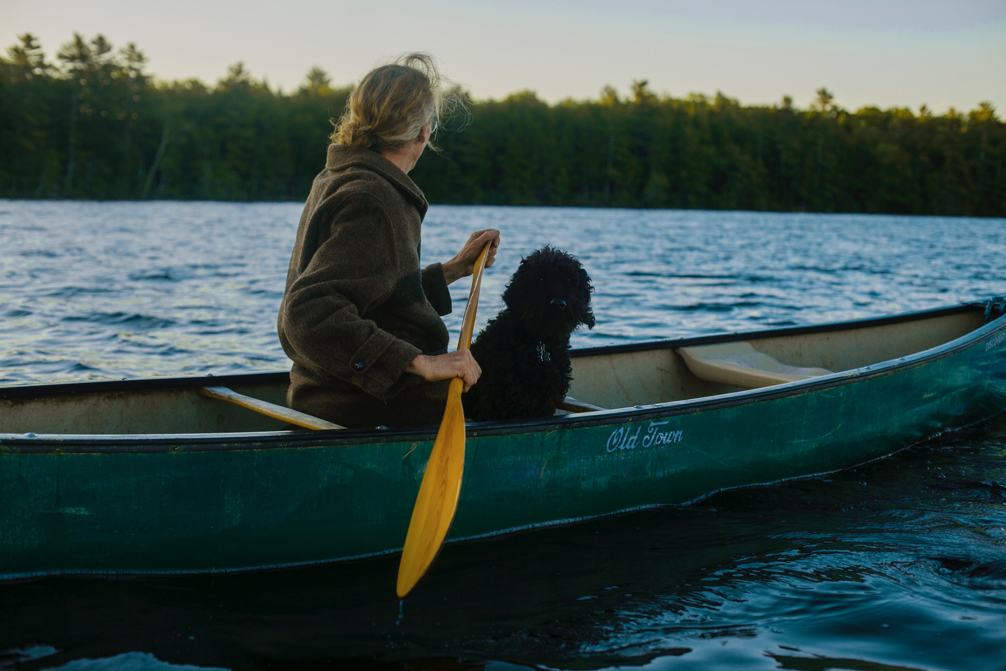 Rainy-day calm on Annabessacook Lake